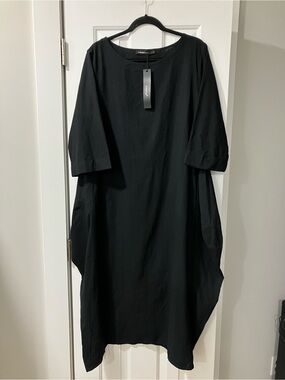 CELMIA Collection Black Cotton Dress MIDI